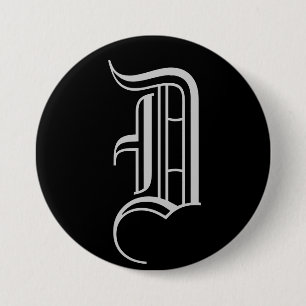 MONOGRAM "D" 7.5 CM ROUND BADGE