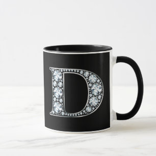 Monogram D Faux Diamond  Mug