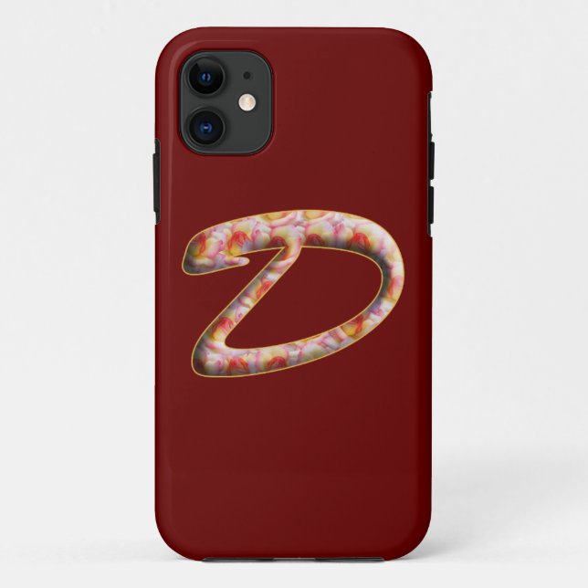 Monogram D in Roses Pattern Iphone 5 case (Back)