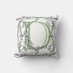Monogram D Lavender Eucalyptus Cushion
