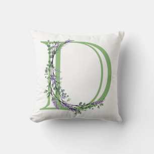 Monogram D Lavender Eucalyptus Cushion