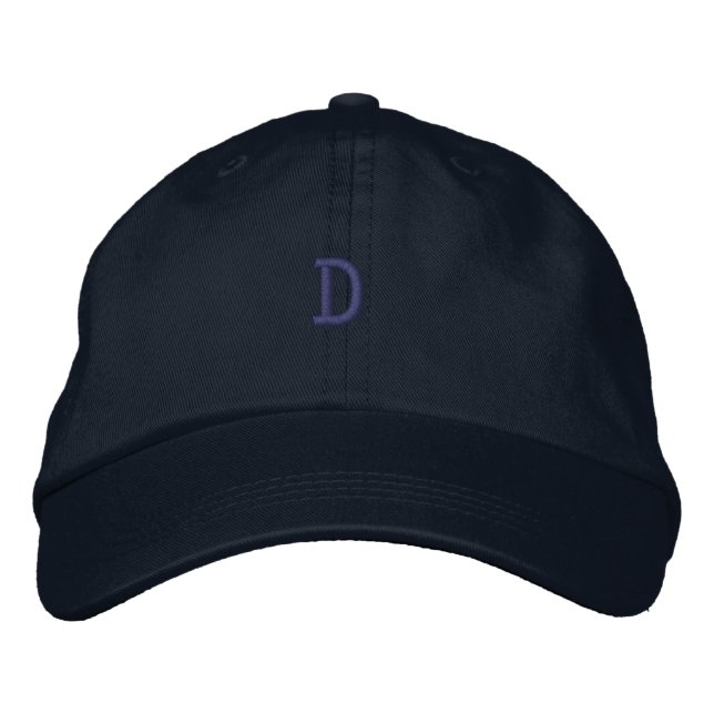 Monogram D Letter printed Initial baseball Hat (Front)