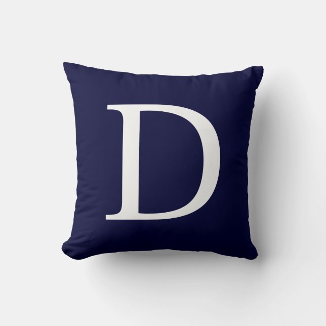 Monogram D On Navy Blue Cushion (Front)