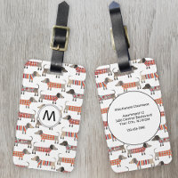 Monogram Dachshund Dog Pattern