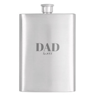 Monogram Dad Est Modern Simple Hip Flask