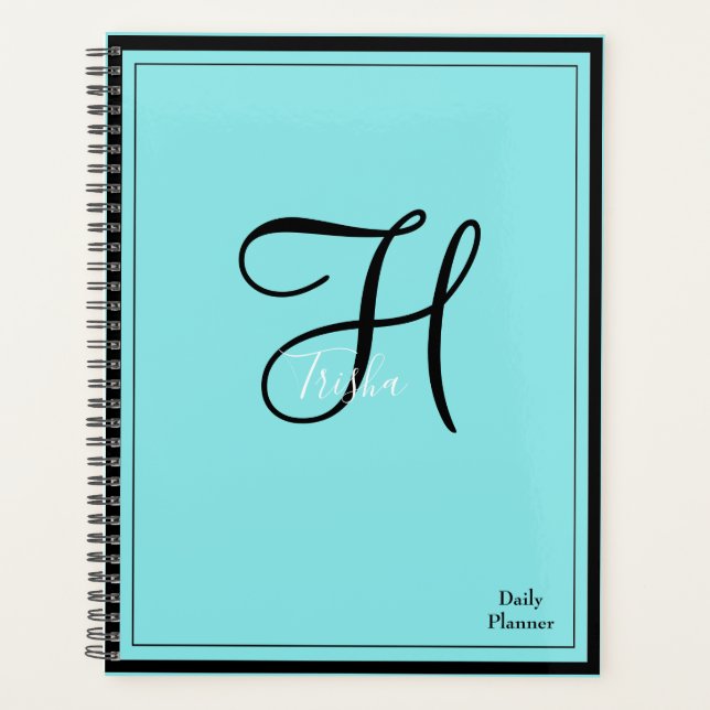 Monogram Daily Planner with ANY colour Cover HAMbW (Front)