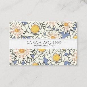 Monogram Daisy Floral Pattern Business Card