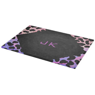 Monogram Dalmatian Black and Pink Cutting Board