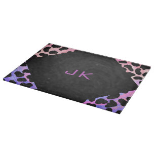 Monogram Dalmatian Black and Pink Cutting Board