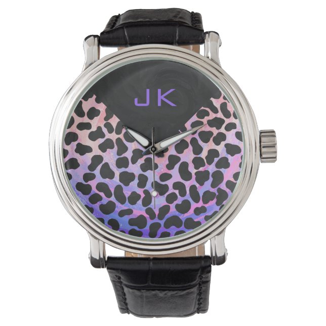 Monogram Dalmatian Black and Pink Watch (Front)