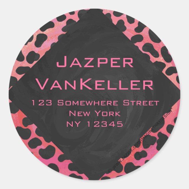 Monogram Dalmatian Black and Red Classic Round Sticker (Front)