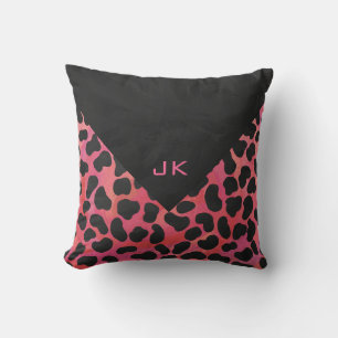 Monogram Dalmatian Black and Red Cushion