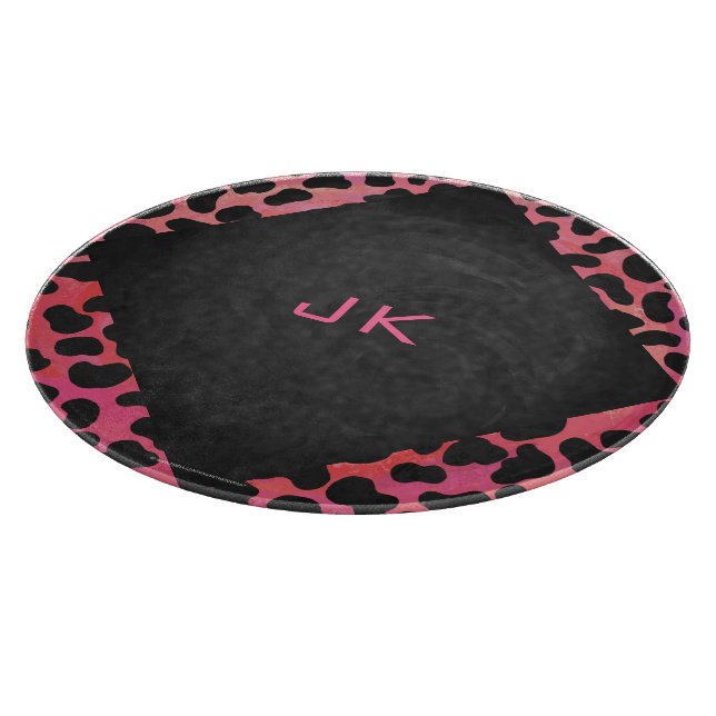 Monogram Dalmatian Black and Red Cutting Board (Corner)