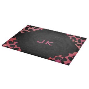 Monogram Dalmatian Black and Red Cutting Board