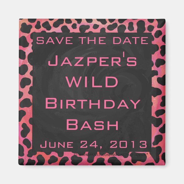 Monogram Dalmatian Black and Red Magnet (Front)