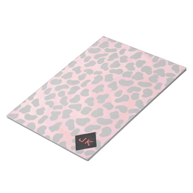 Monogram Dalmatian Black and Red Notepad (Angled)