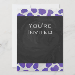 Monogram Dalmatian Purple and White Print Invitation