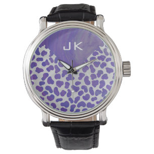 Monogram Dalmatian Purple and White Print Watch