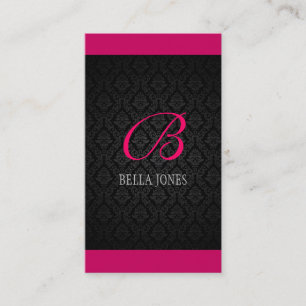 Monogram Damask Design Business Card