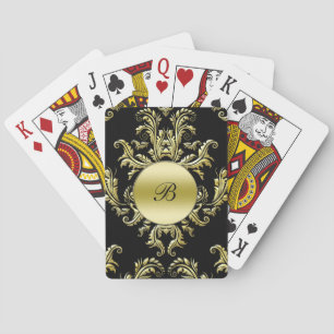 Monogram Damask Personalised Playing Cards