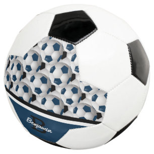 Monogram Dark Blue Black Soccer Ball Pattern