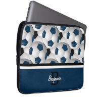 Monogram Dark Blue Black Soccer Ball Pattern