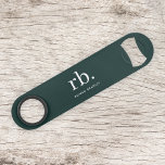 Monogram Dark Green Stylish Modern Minimalist<br><div class="desc">A minimalist monogram design with large typography initials in a classic font with your name below on a  dark green background. The perfectly custom gift or accessory!</div>