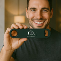 Monogram Dark Green Stylish Modern Minimalist