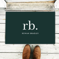 Monogram Dark Green Stylish Modern Minimalist