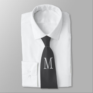 Monogram Dark Grey Special Gift Beloved Ones Tie