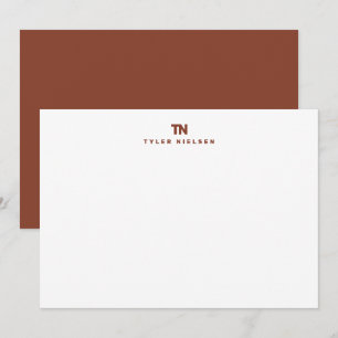 Monogram Dark Terracotta Typography Card