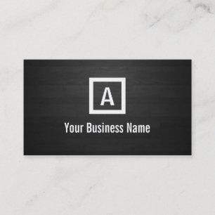Monogram Dark Wood Stripes Business Card