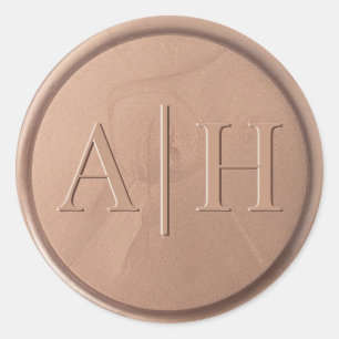 Monogram Date Chocolate Brown Seal Sticker