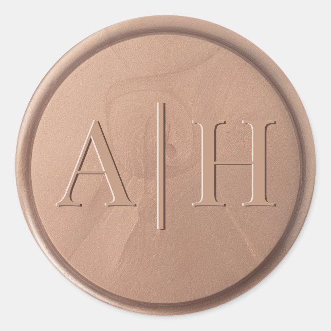 Monogram Date Chocolate Brown Seal Sticker (Front)