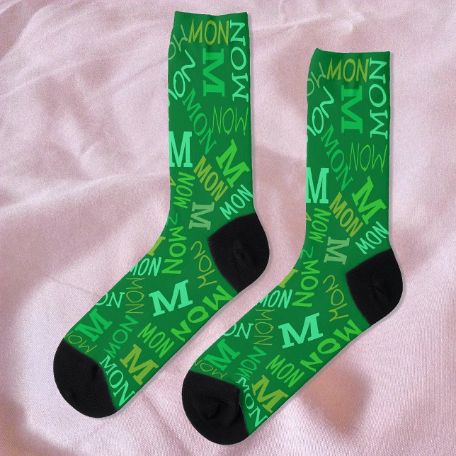 Monogram Day Of Week Irish Green Monday Socks (Creator Uploaded)