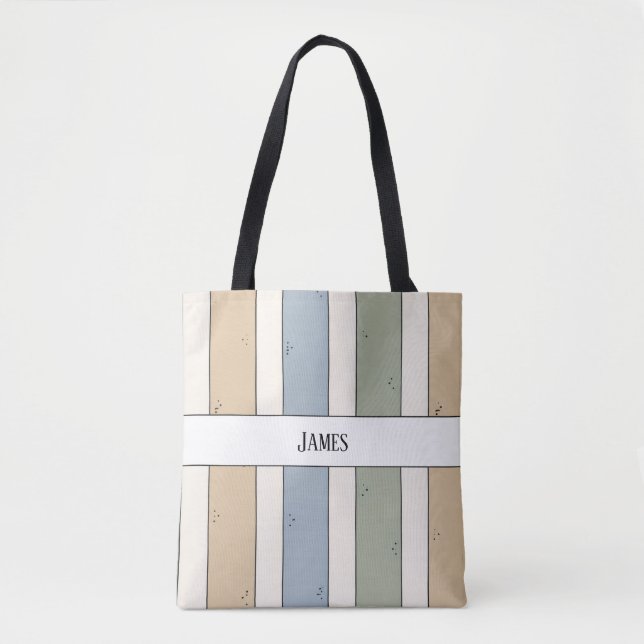 monogram decent stripes tote bag (Front)