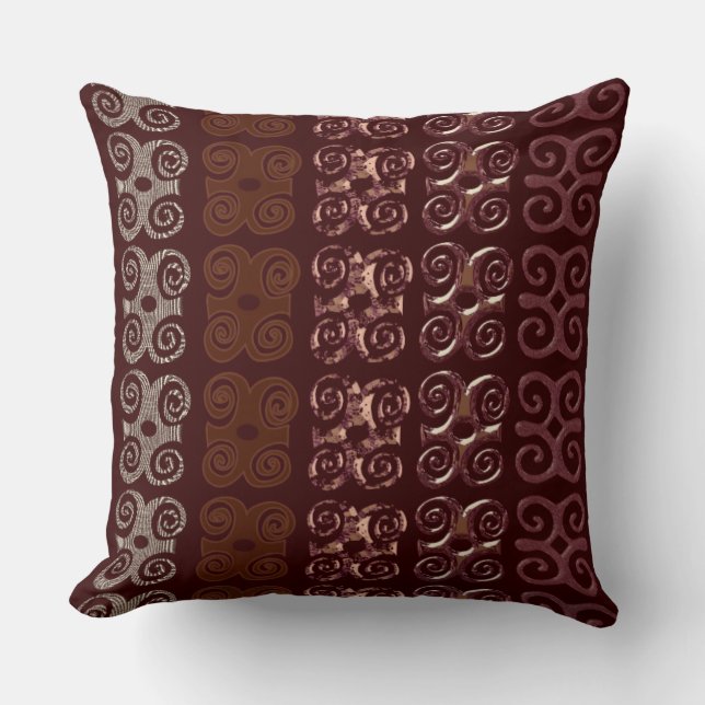 Monogram Decorative Throw Pillows-African Symbols Cushion (Front)