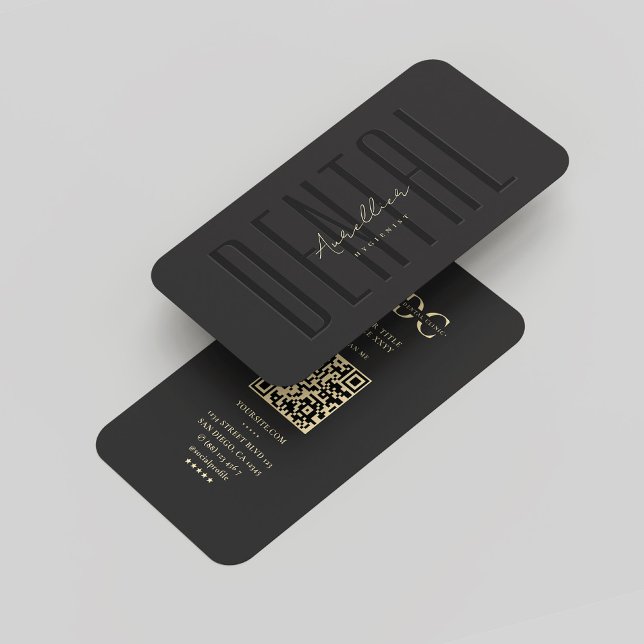 Monogram Dental Hygienist Black Gold Modern  Business Card (Monogram Dental Hygienist Black Gold Modern Business Card
)