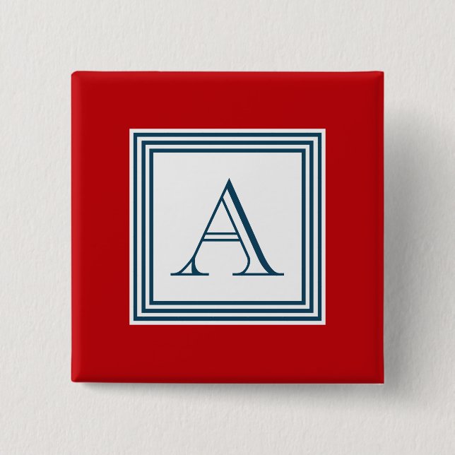 Monogram design 15 cm square badge (Front)