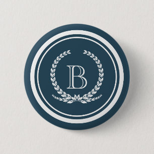 Monogram design 6 cm round badge