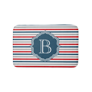 Monogram design bath mat
