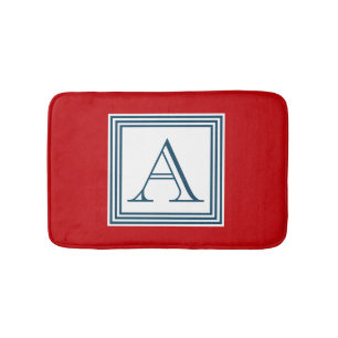 Monogram design bath mat