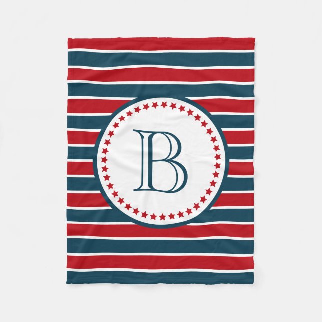 Monogram design fleece blanket (Front)