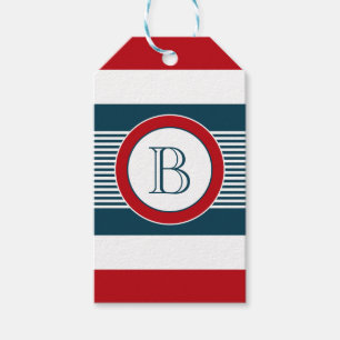 Monogram design gift tags