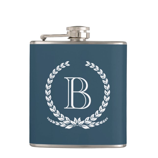 Monogram design hip flask (Front)