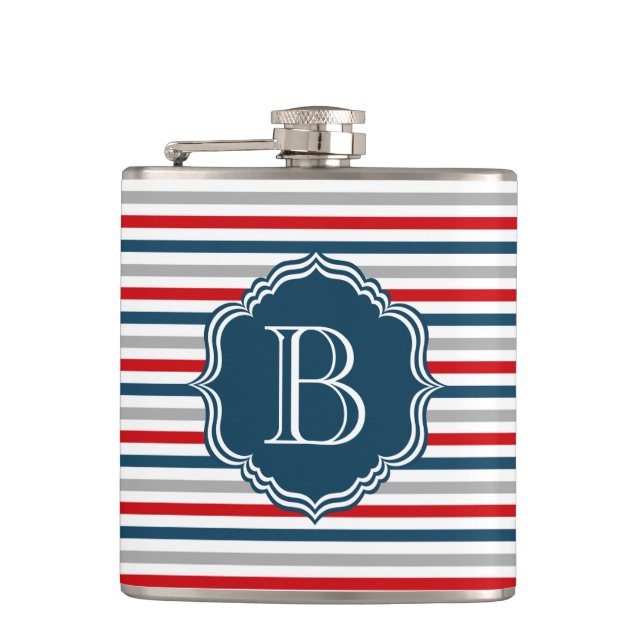 Monogram design hip flask (Front)