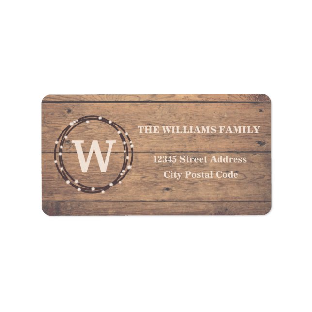 Monogram design label (Front)