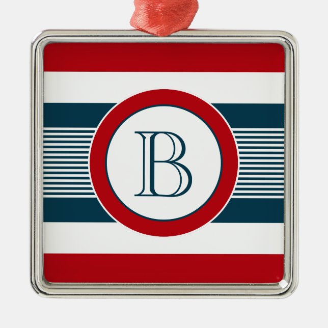 Monogram design metal tree decoration (Front)
