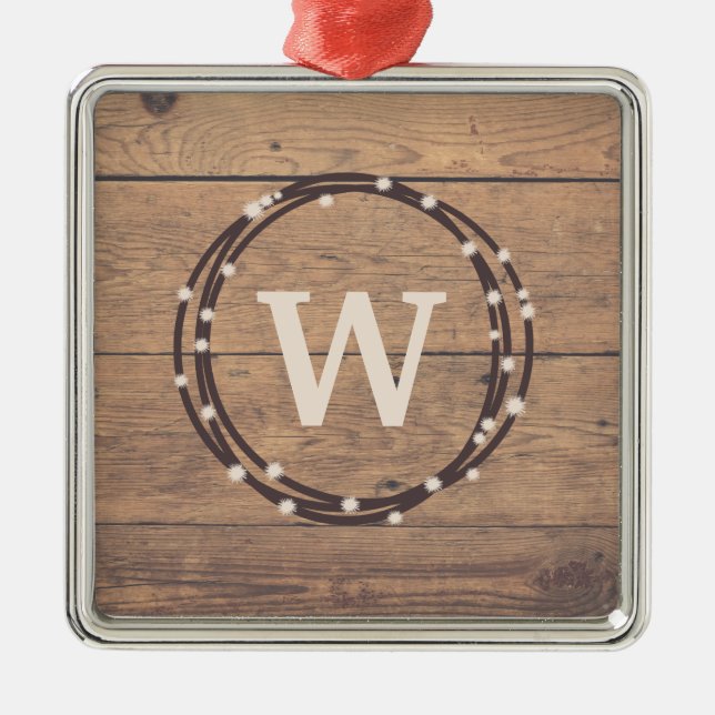 Monogram design metal tree decoration (Front)