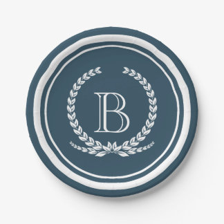 Monogram design paper plate